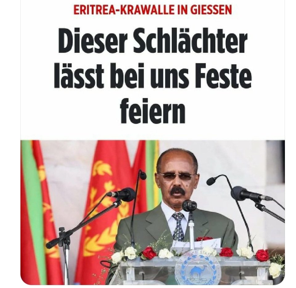 Der eritreischer Schlächter  droht (durch seine Anhängern &amp; Botschaft) den schutzsuchende,  die von ihm geflogen sind. Die deutsche Regierung sollte nicht zulassen , die Regimekritiker verfolgt zu werden  #TransnationalRepression #Eritrea #BlueRevolution #NoMorePFDJTerror