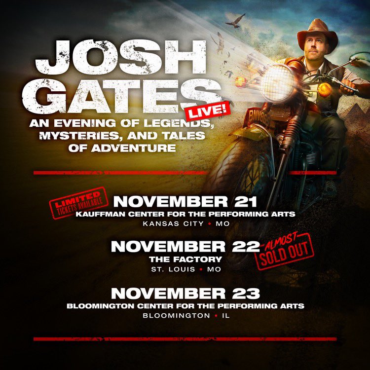 Bloomington. Kansas City. St. Louis. My last live shows of the year are coming up fast and SELLING OUT faster! Get tickets while you still can at joshgates.com and I’ll see you there! 

11/21 <a href="/kauffmancenter/">Kauffman Center</a>
11/22 <a href="/thefactory_stl/">The Factory STL</a> 
11/23 <a href="/artsblooming/">BCPA</a>