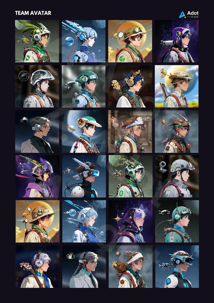 Adot_web3's tweet image. ✨Just dropped: - Team #Adot's cosmic avatars! 

Not just building #Web3 search network - these futuristic characters embody the @Adot_web3  team as interstellar guides through the data cosmos🌌

🌐As "navigators" in the vast sea of data, our goal is to help adventurers discover