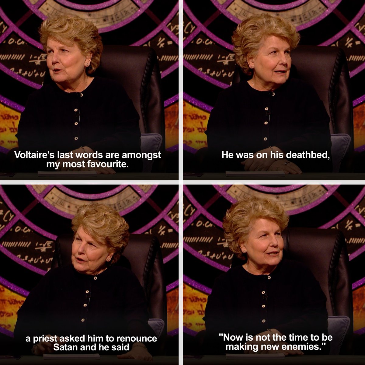 Great gag considering the circumstances.