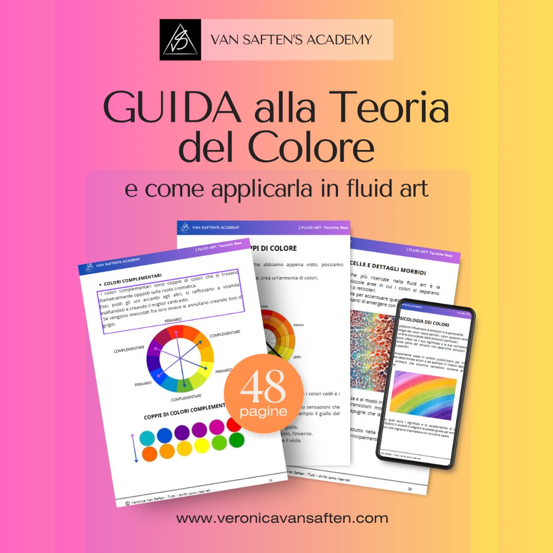 🎨 BASTA PAURE! La palette perfetta è nelle tue mani!
Ho scritto una guida completa per aiutarti a creare i colori, sceglierli  in modo corretto e abbinarli armonicamente per creare le tue opere di fluid painting. 

👉 ACQUISTA ORA LA TUA GUIDA
veronica-succo-s-school.teachable.com/p/guida-alla-t…

#pittura