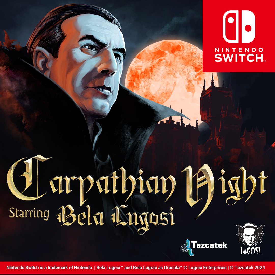 Carpathian Night Starring Bela Lugosi is coming to the Nintendo Switch on November 14! #Switch