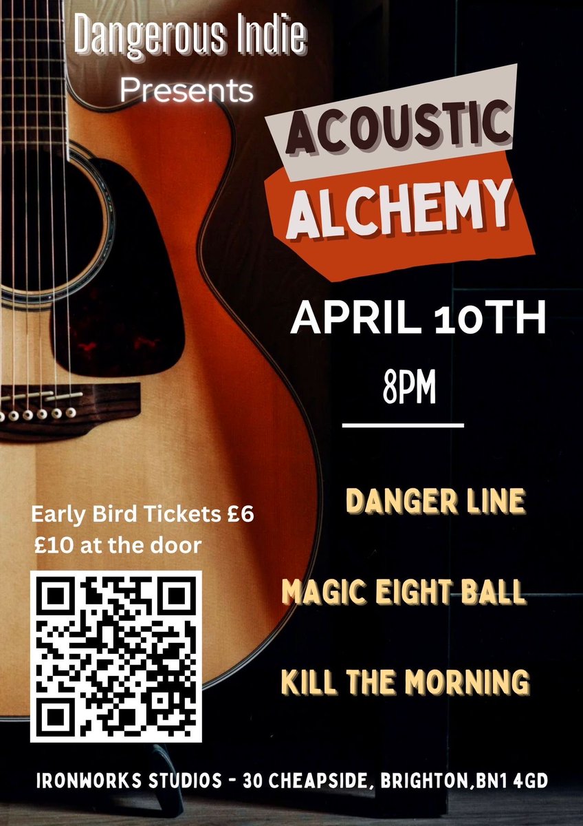 In association with Dangerous Indie Music Promotion, Magic Eight Ball shall perform a stripped-down show at Ironworks Studios, Brighton on 10th April 2025 alongside Danger Line and Kill The Morning:

facebook.com/share/GGqdRHLG…

Get reduced-price tickets at: fatsoma.com/e/4fz79ll3/aco…