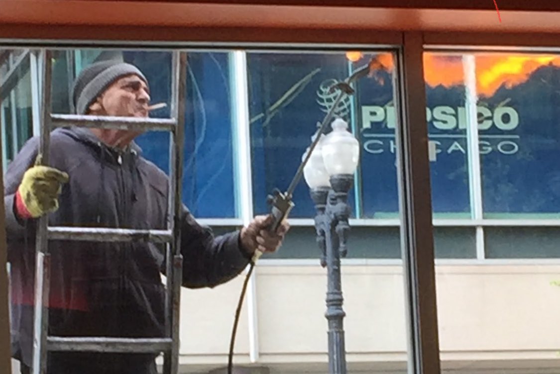 jls09's tweet photo. happy 7 year anniversary to this guy we hired at my old job to fix something who used a giant open flame while smoking AND then gave my coworker a jar of some kind of homemade liquor https://t.co/Mdf68HiWA8