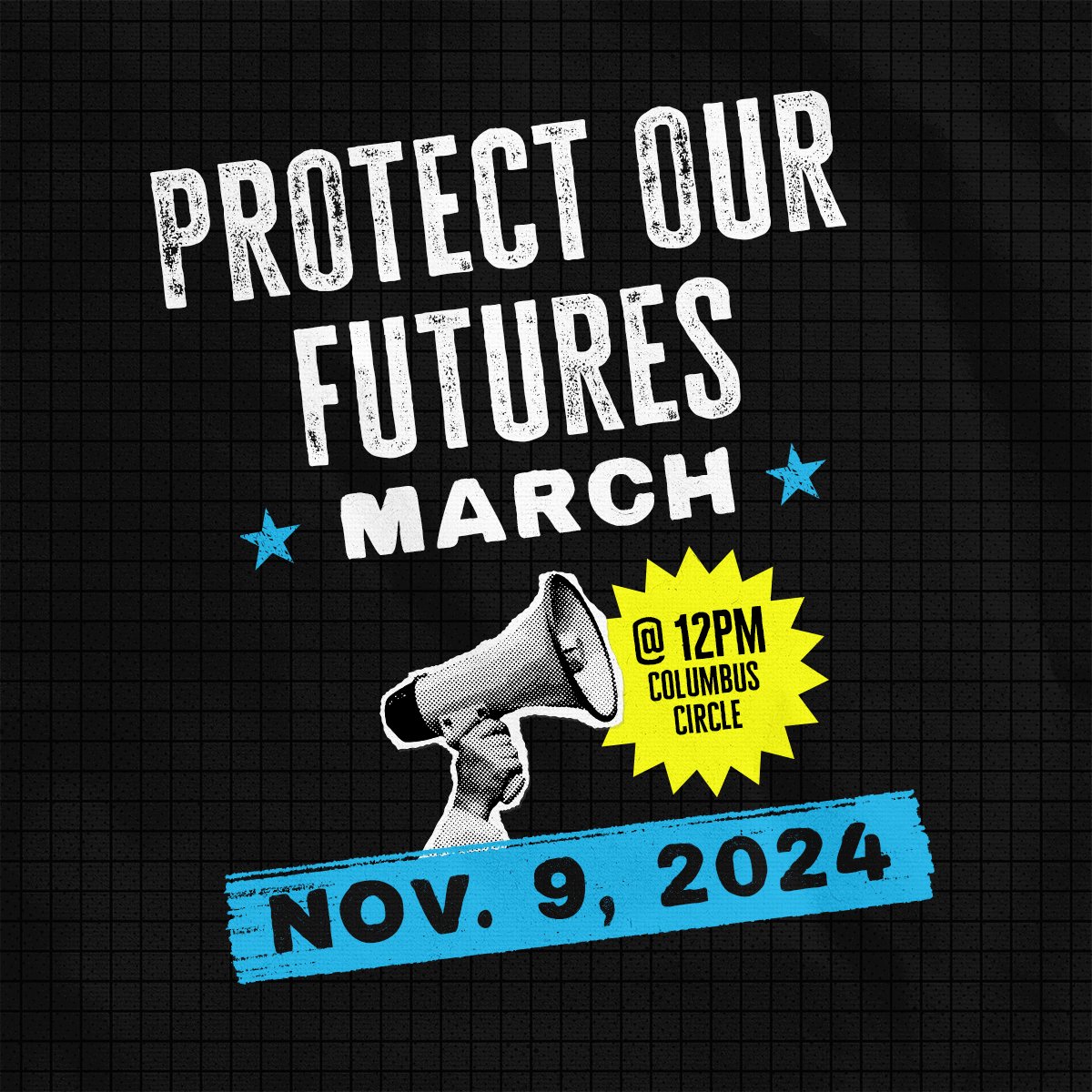 nycpusa's tweet photo. We are clear-eyed about the danger posed by a second Trump administration. New Yorkers are ready to stand shoulder-to-shoulder to fight back against his policies.

Join us TOMORROW 11/9 at Columbus Circle at 12 PM for a mass rally to #ProtectOurFutures!

We will never back down! https://t.co/OtvrK6V0xe