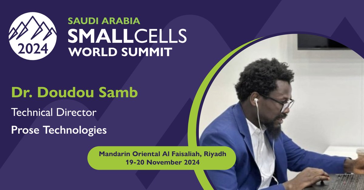 small_cells's tweet image. We&apos;re looking forward to hearing from Dr. Doudou Samb, Technical Director at Prose Technologies, who is leading a strategic session on &apos;Green Open RAN: strategies for energy efficiency and carbon footprint reduction&apos; at SCWS Saudi Arabia 2024. 

smallcells.world/saudi/agenda/

#SCWS2024