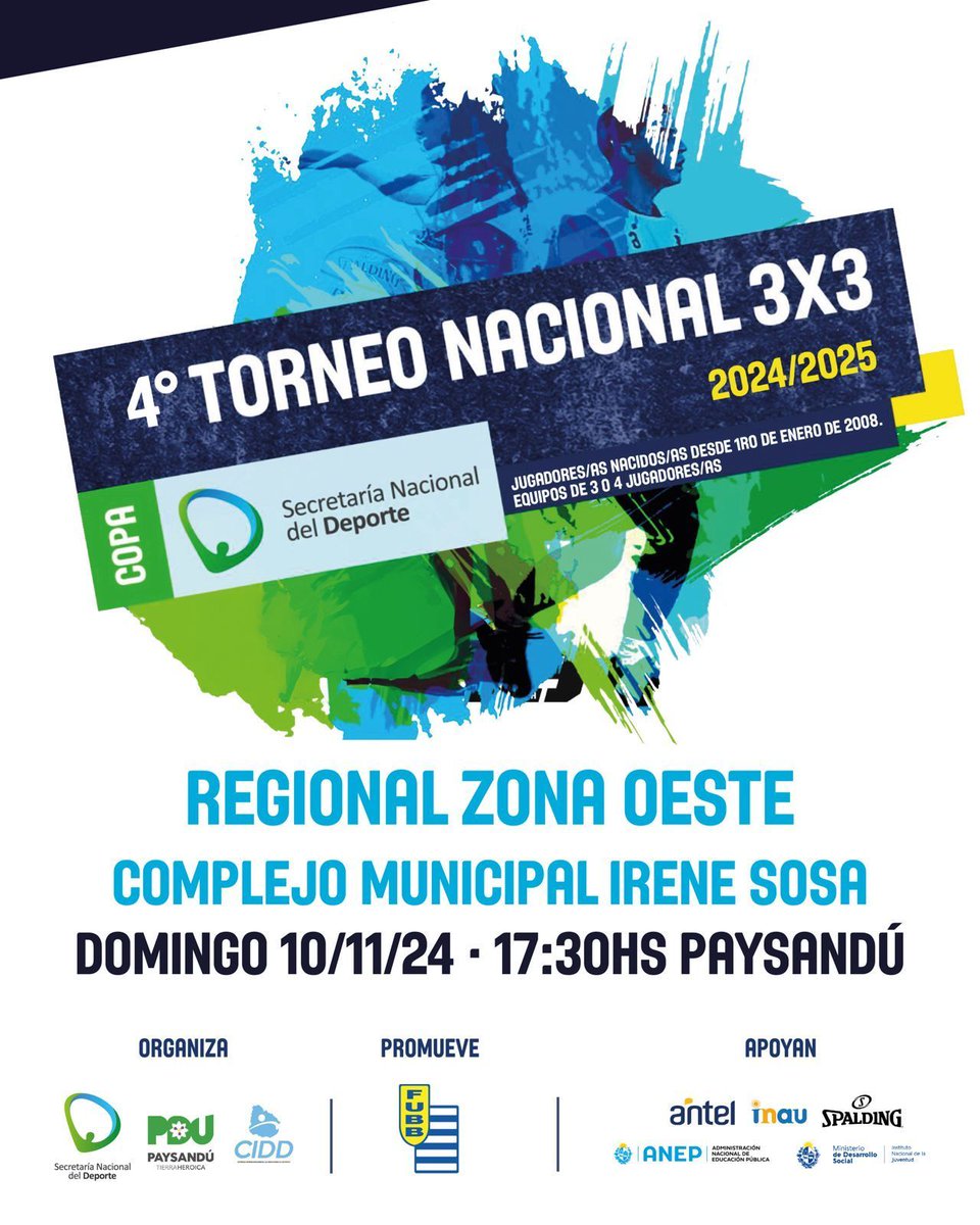 Un fin de semana a puro basket 3x3🏀 

Continúan las etapas regionales de cara a la gran final del 4º Torneo Nacional 3x3
Seguí en vivo el encuentro en el Polideportivo de rocha a través de nuestro Youtube: youtube.com/live/H-v0h0coV…