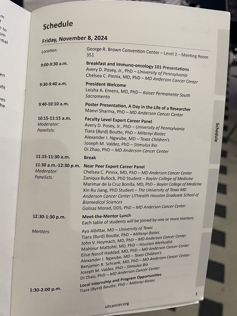 Chelsea C Pinnix MD PhD (@chelseapinnix) on Twitter photo Itโs a great day to learn about careers in immunology & oncology. Thank you <a href="/sitcancer/">Society for Immunotherapy of Cancer</a> for your commitment to developing our future scientists & thought leaders. <a href="/EmensLeisha/">leisha.emens</a> <a href="/IAmDrDex/">Avery Posey</a> Itโs a great day to learn about careers in immunology & oncology. Thank you <a href="/sitcancer/">Society for Immunotherapy of Cancer</a> for your commitment to developing our future scientists & thought leaders. <a href="/EmensLeisha/">leisha.emens</a> <a href="/IAmDrDex/">Avery Posey</a>