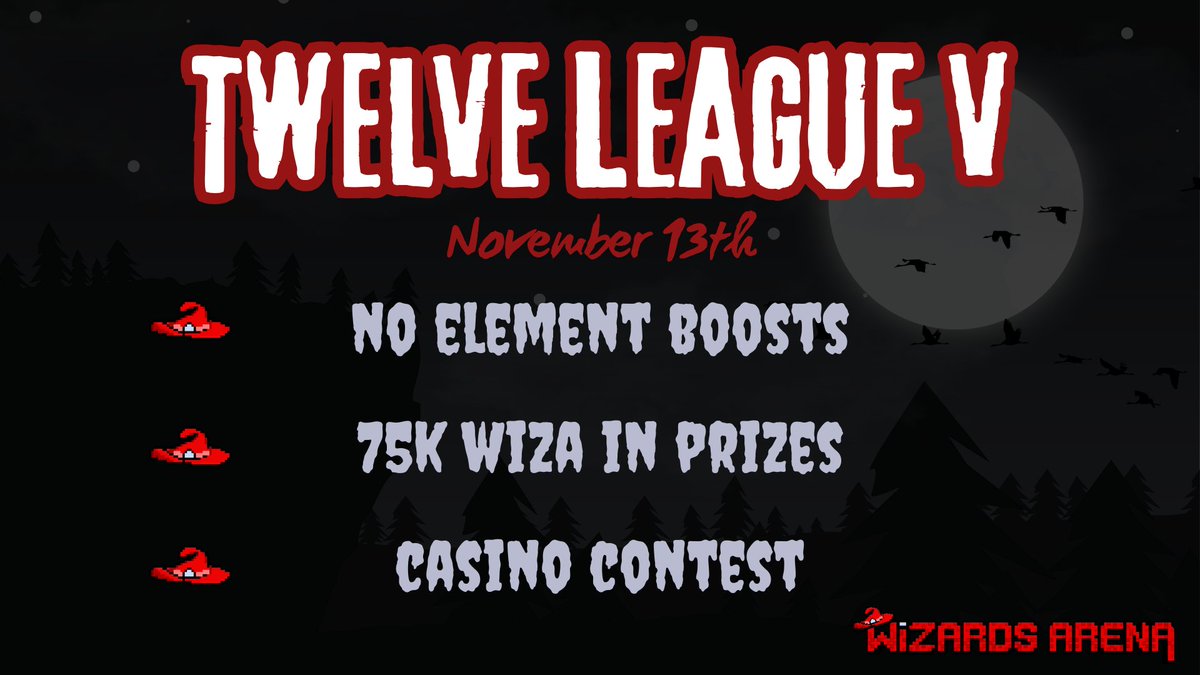 WizardsArena's tweet photo. The Fifth Twelve League is here!!! 🏆

This long-awaited season returns: the ultimate test of strategy, skill &amp; luck among the best of the best!

12 Tournaments, 12 Winners, 75k WIZA in Prizes🤯

On top of that, $KDA rewards from individual tournaments 🏟️

#KDA #Kadena #NFT #P2E https://t.co/pK3yQac8mA