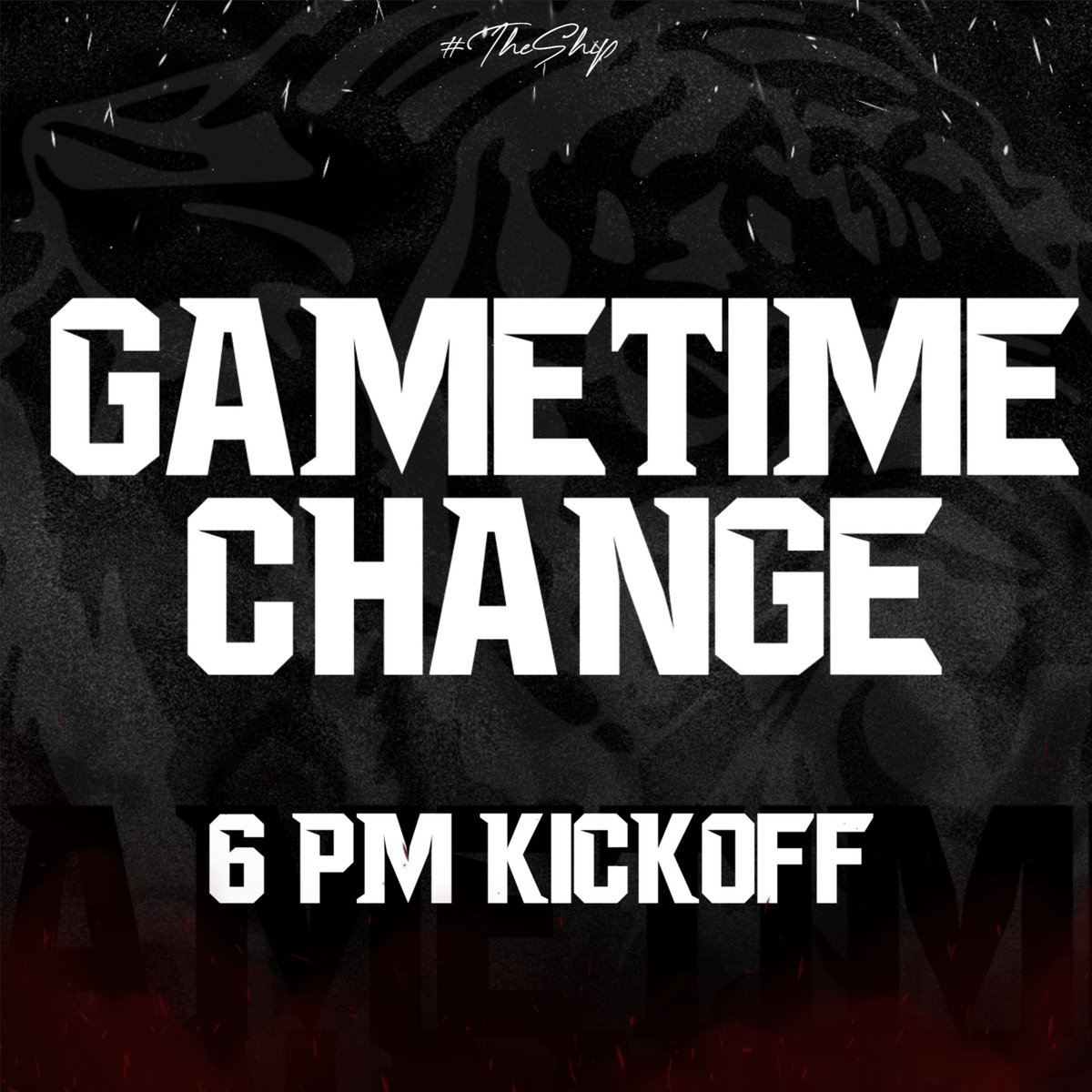 Due to the potential for inclement weather tonight, our Varsity Football game HAS BEEN CHANGED to 6pm ⛈️ #TheShip
