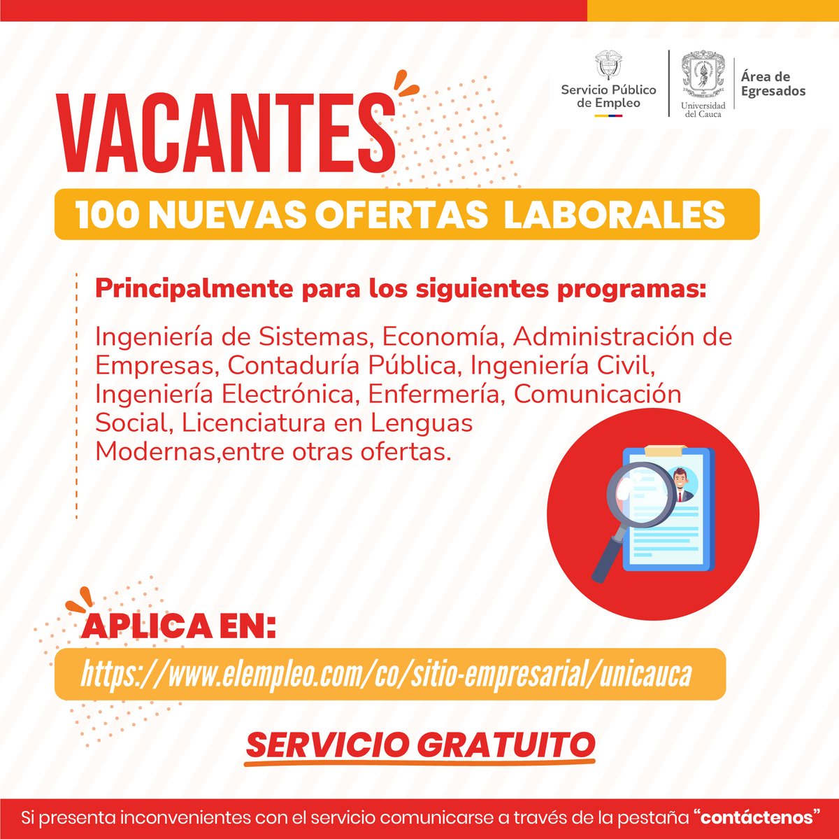🚀 Regístrate ahora en nuestra bolsa de empleo y accede a una amplia gama de vacantes que se ajusten a tu perfil y aspiraciones profesionales.💻

📲Visita nuestro sitio web: elempleo.com/co/sitio-empre…
📌Completa el formulario de registro con tus datos personales y profesionales.