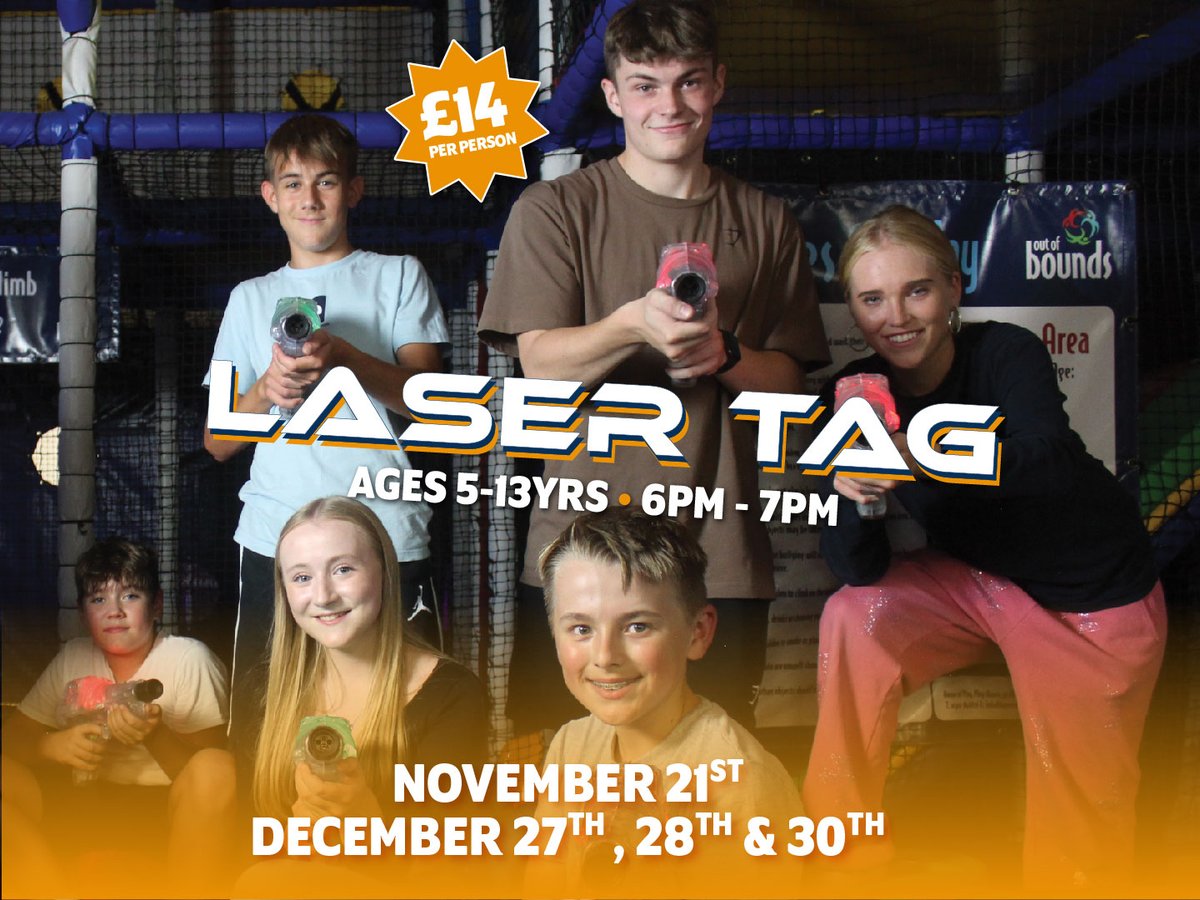 ⚡OUR NEXT OPEN LASER TAG SESSIONS ARE HERE⚡

Calling all competitive souls, we've got just the thing for you! 

Come and take part in our awesome Laser Tag sessions for just £14 per person.

loom.ly/jZYWCpY

#OOB #OutOfBounds #EscapeTheOrdinary