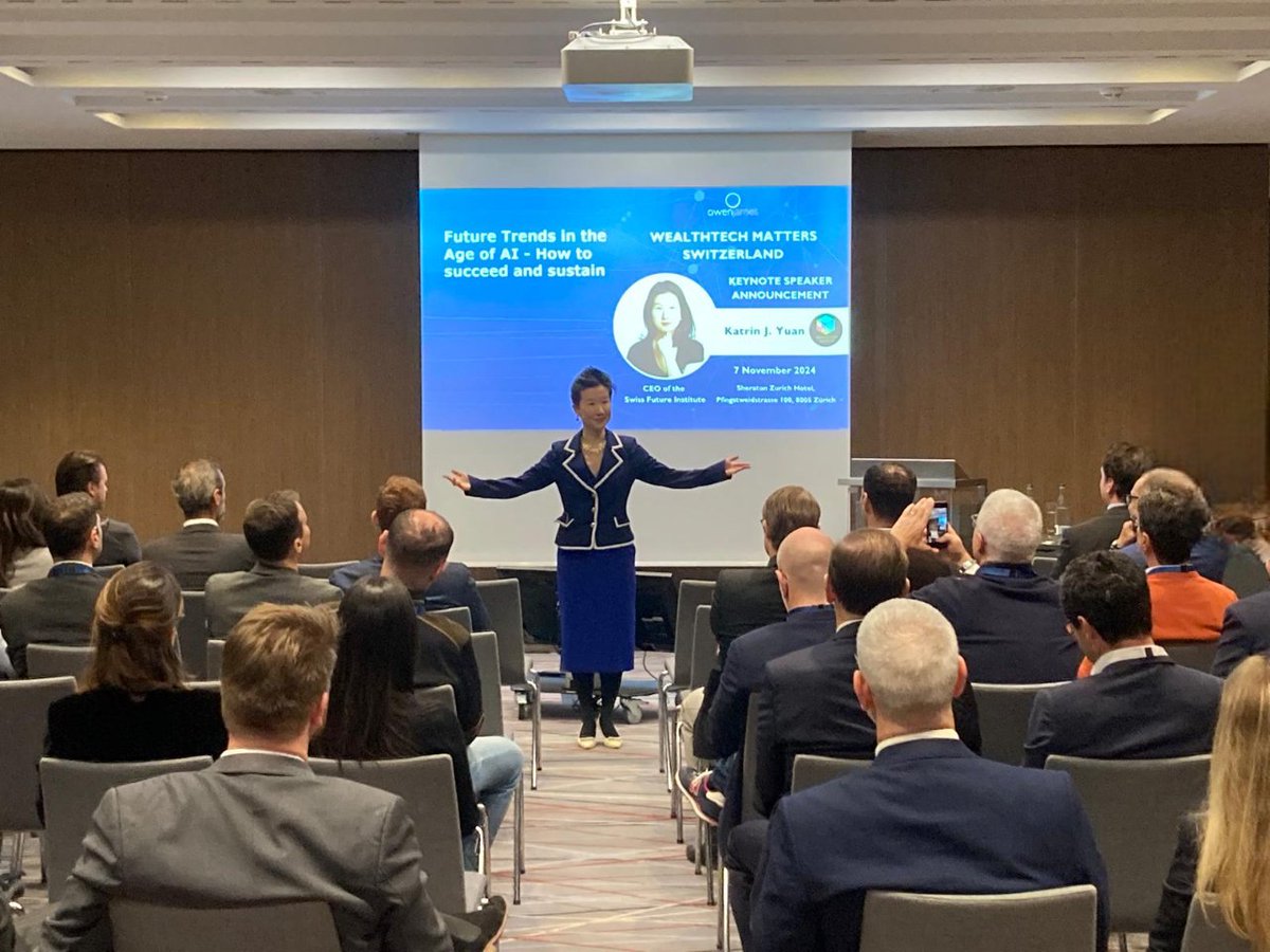 OwenJamesFS's tweet image. We would like to thank @KatrinJYuan for starting the day of WealthTech Matters Switzerland with an incredible, inspiring keynote and getting the participants fired up for the day ahead.
 
#WealthTechMatters #OwenJamesEvents #keynotespeaker