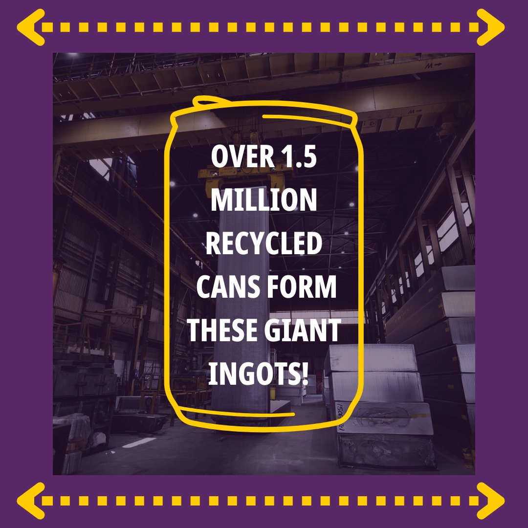 Ingot we trust! 🙌

Once your empty drink cans have been separated, baled and melted, they're then shaped into huge aluminium blocks called ingots. Each ingot contains over 1.5 million drink cans and will be sent off to be manufactured into brand new drink cans! 🔥♻️