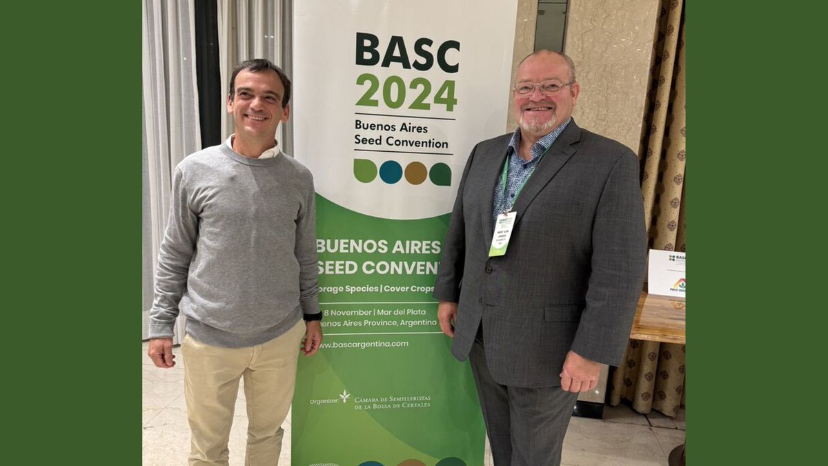 We're excited to be at BASC 2024. Here, Brent Johnson (right) stands with our South America business lead, Sebastian Di Paolo. We look forward to being a larger part of this market in the coming months as we bring value-added solutions to growers here in Argentina.