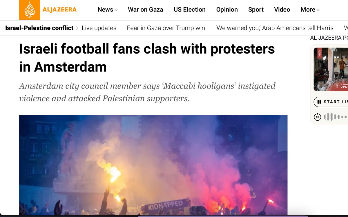 nikitsh's tweet photo. It is shameful, deplorable, and regrettable that the Dutch royal family, with links to Nazis, continues to support an apartheid, genocidal regime. Fortunately, @AJEnglish understands what independent reporting means👇#macabbi #AmsterdamAttack #Netherlands https://t.co/4UNdA3Zybs