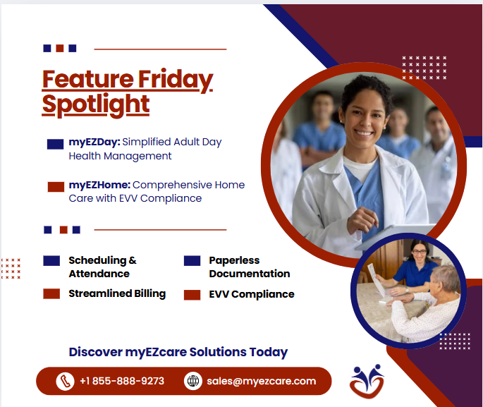 myezcare's tweet image. Today we’re spotlighting myEZDay &amp;amp; myEZHome—two powerful tools to streamline Adult Day Health &amp;amp; Home Care. From scheduling &amp;amp; billing to EVV compliance, we’ve got you covered. 💼✨
Ready to transform your agency? Let’s chat! #FeatureFriday #myEZcare #CareSolutions #EVVCompliance