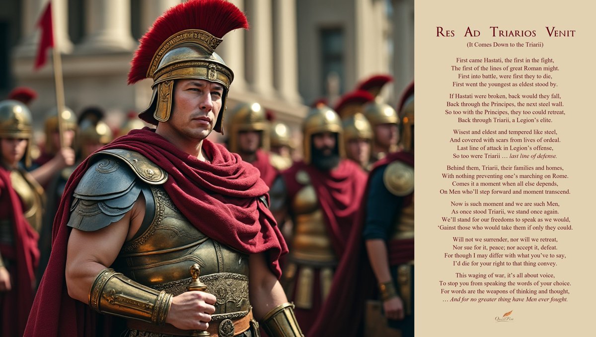 QuillFirePoetry's tweet photo. Which is why It Comes Down to the #Triarii.