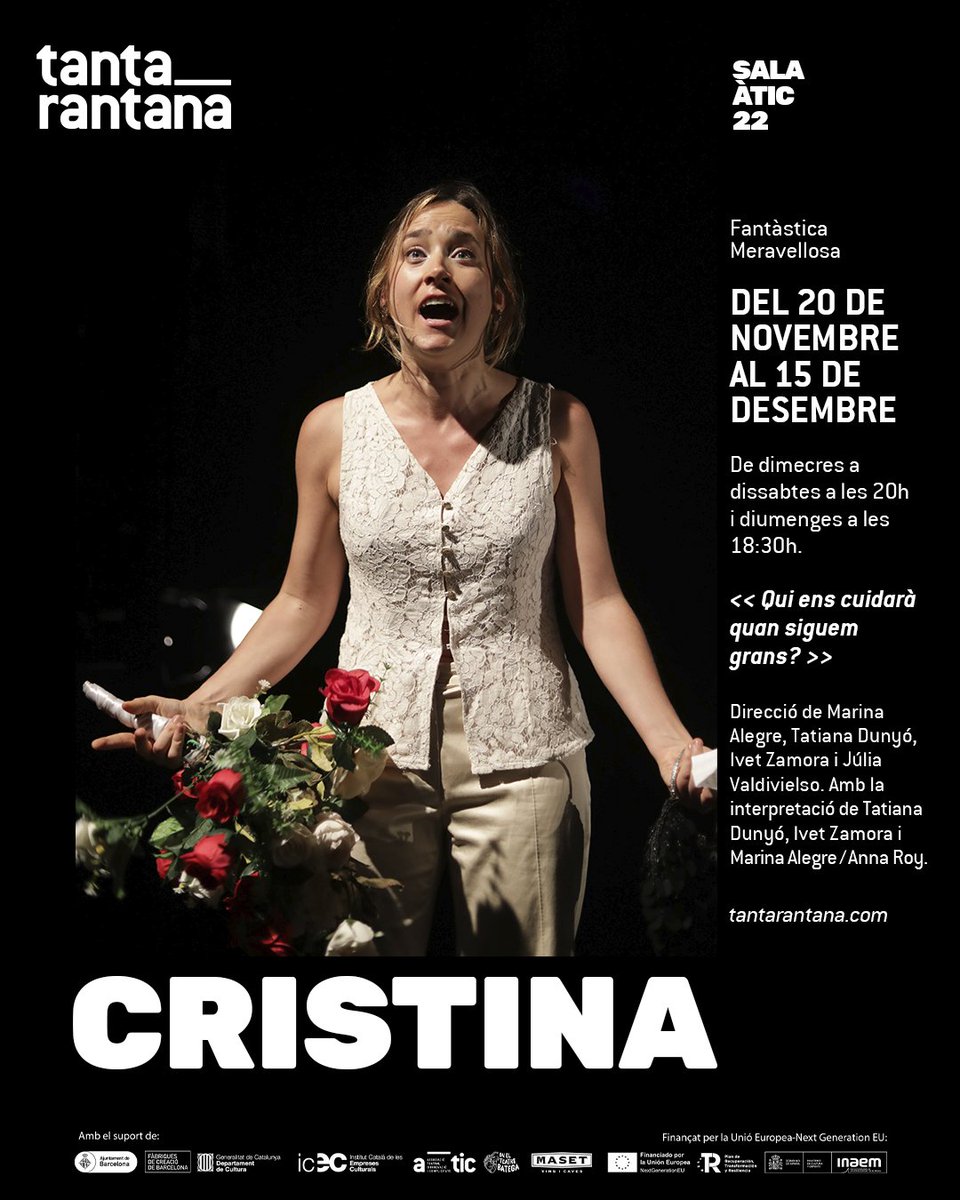 🍾🥴 La boda de la Cristina avança, però elles són incapaces de gaudir. Qui les cuidarà quan siguin grans? Per què ara que tenen l'energia, no són capaces de gaudir? 

🍋 CRISTINA 🍋 de <a href="/FantastiquesM/">Fantàstica Meravellosa</a>  
📆 20 NOV - 15 DES

tantarantana.com