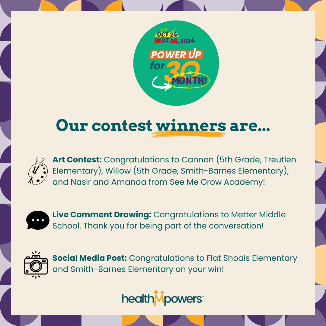 And now.....drumroll, please! 🥁🥁🥁

#powerupfor30day #healthykids #stayingactive #contestwinners
