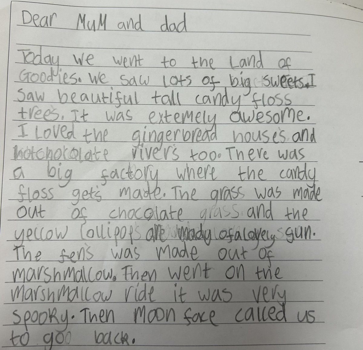 MrsGrayMPS's tweet photo. Today we travelled to the Land of Goodies. We all agreed that we would like to visit that land. We wrote postcards to tell our families what it was like. We used brilliant adjectives. Well done Room 5. #alwaysambitious
@muiredgeprimary https://t.co/P8QnfdBWa0