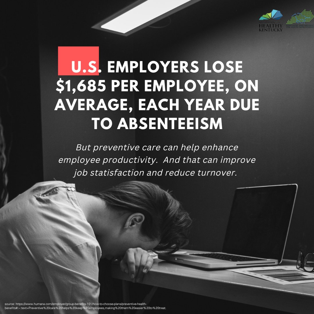 Healthy employees tend to be more productive and take fewer sick days!

Employers- read about what you can do to boost the well-being of your workers:
healthy-ky.org/empower-your-w…
