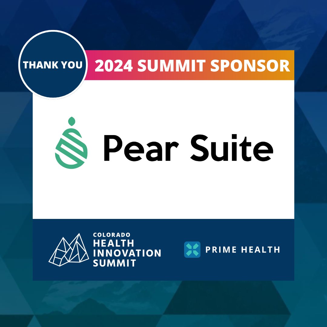 We are so excited to have Pear Suite as one of our sponsors for the Colorado Health Innovation Summit! 

Come join us at the Summit to learn more about Pear Suite and our other incredible sponsors! There is still time to register: primehealthco.submittable.com/submit/304311/…