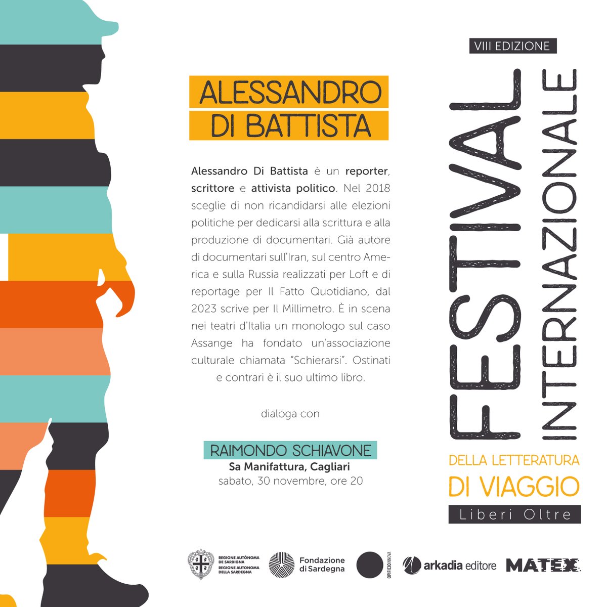 Non vediamo l'ora di accogliere Alessandro #DiBattista al Festival Internazionale della Letteratura di Viaggio!

Giornalista, scrittore e attivista, Alessandro è conosciuto per i suoi reportage senza filtri su temi complessi.
