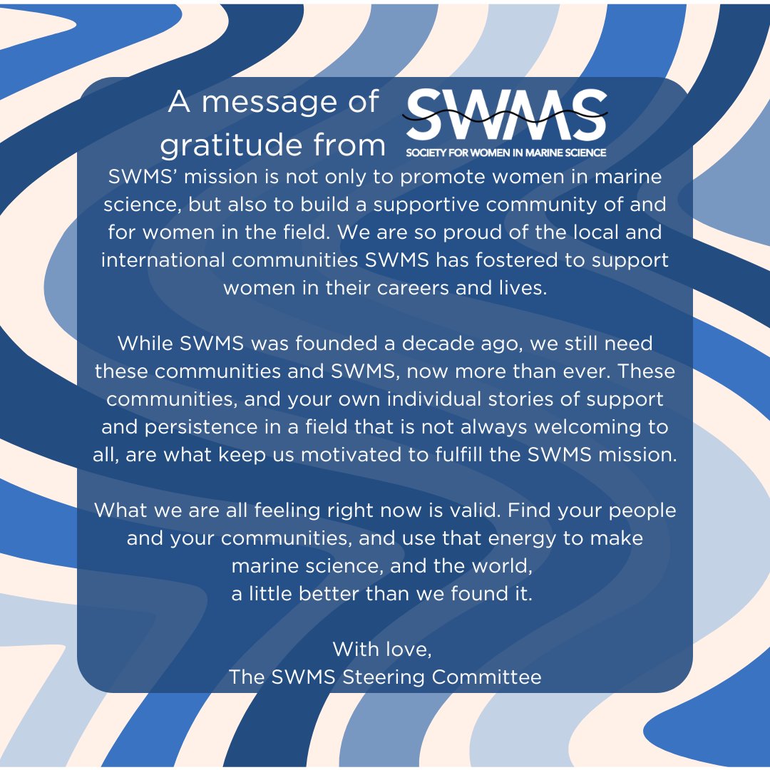 We are so thankful for the supportive communities that SWMS has built over the years. We need these communities now, more than ever. 🩵