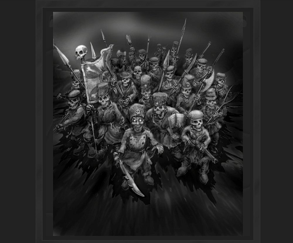 alternat_armies's tweet photo. Resident artist of Valon! Our own Hogarth has new artwork for the upcoming Moskova Volunteers big release 2nd Dec. Edward Jackson illustrates the free stats PDF which will be out too. Enjoy this sneak peek. Skeletons anyone?
#alternativearmies #flintloque #slaughterloo https://t.co/kk60alGbrb