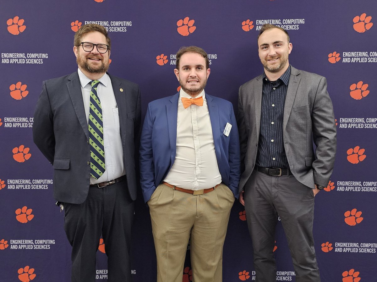 SCSPE's tweet photo. President @mitchelcooper, PE Vice President Jordan Titus, PE, and Executive Director @adambjones138 attended the @ClemsonUniv #OrderoftheEngineer Ceremony.ย ย Over 200 Engineering Graduates were in attendance.ย President Cooper spoke about why becoming a PE is important.ย ย #SCSPE https://t.co/LKKRvarVS7