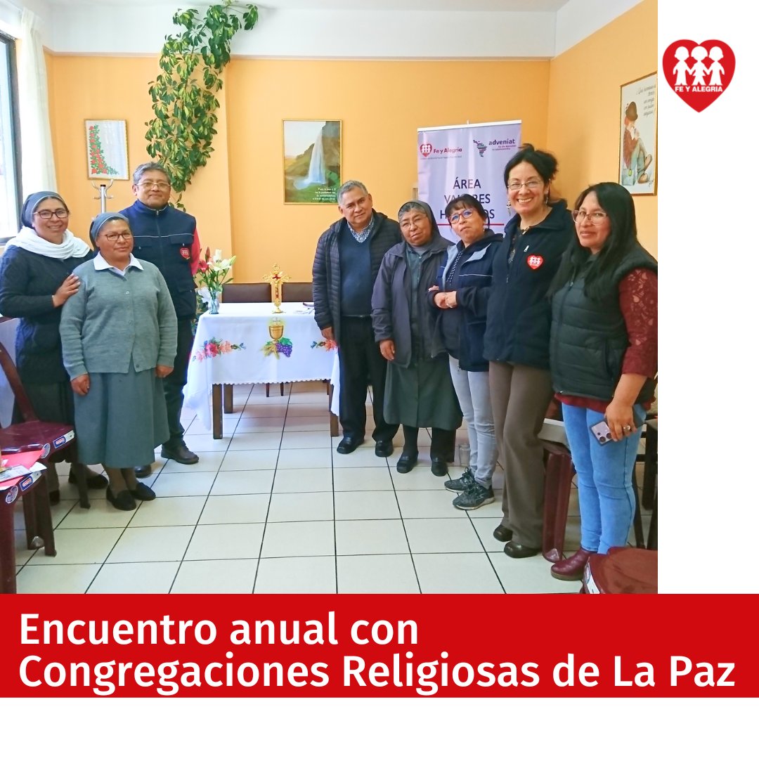 FYABolivia's tweet photo. Se desarrolló el Encuentro de Congregaciones Religiosas que apoyan a Fe y Alegría La Paz compartiendo avances del POA del Área de Valores y el proyecto Adveniat. https://t.co/k9WSdMB0Sl