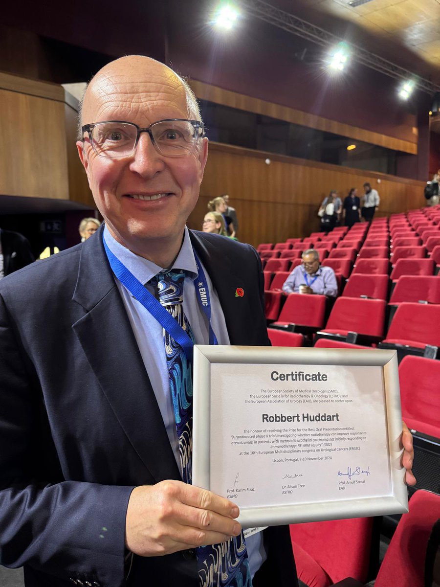 Alison Tree π (@alison_tree) on Twitter photo Congratulations to <a href="/robert_huddart/">Robert Huddartπ</a> for receiving the Best Oral Presentation award at #EMUC24 for the RE-ARM trial, combining RT and Atezolizumab <a href="/ICR_London/">The ICR</a> <a href="/royalmarsdenNHS/">The Royal Marsden NHS Foundation Trust</a> Congratulations to <a href="/robert_huddart/">Robert Huddartπ</a> for receiving the Best Oral Presentation award at #EMUC24 for the RE-ARM trial, combining RT and Atezolizumab <a href="/ICR_London/">The ICR</a> <a href="/royalmarsdenNHS/">The Royal Marsden NHS Foundation Trust</a>