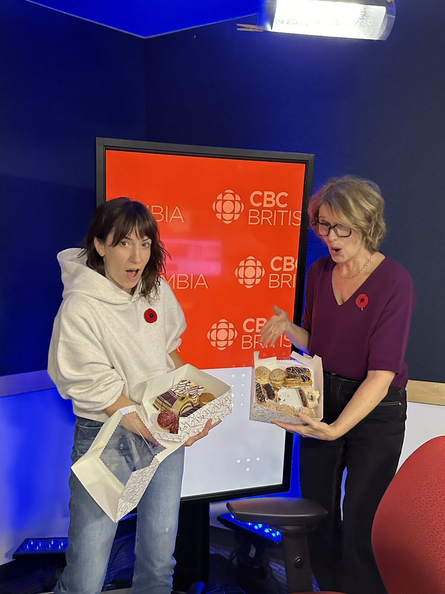 Today we celebrate <a href="/CharisHogg/">Charis Hogg 🇨🇦</a> . It’s her birthday tomorrow but Gloria and Mel brought in cakes to mark the occasion today. Thanking them for the 8AM sugar crash.