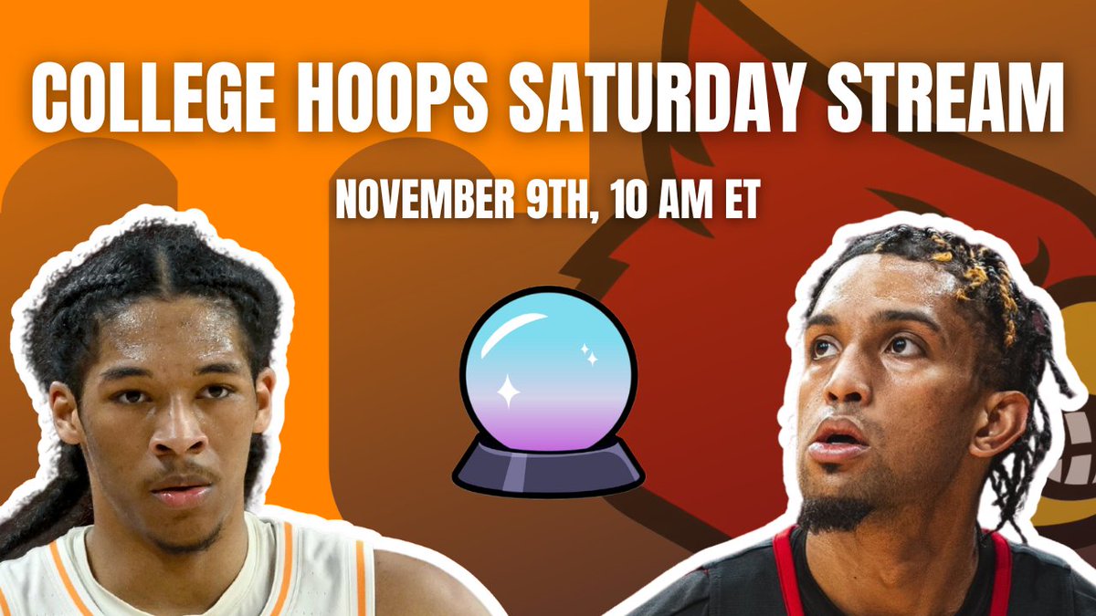 Saturday Streams are back!!!!

At 10 AM ET tomorrow <a href="/OdjHoops/">Christian Odjakjian</a> and <a href="/NickGreels/">NG</a> will be live on YouTube breaking down:

Auburn vs Houston
Tennessee at Louisville
Baylor vs Arkansas
Northwestern at Dayton
and more!

Come hang out in the chat! YouTube link ⬇️
