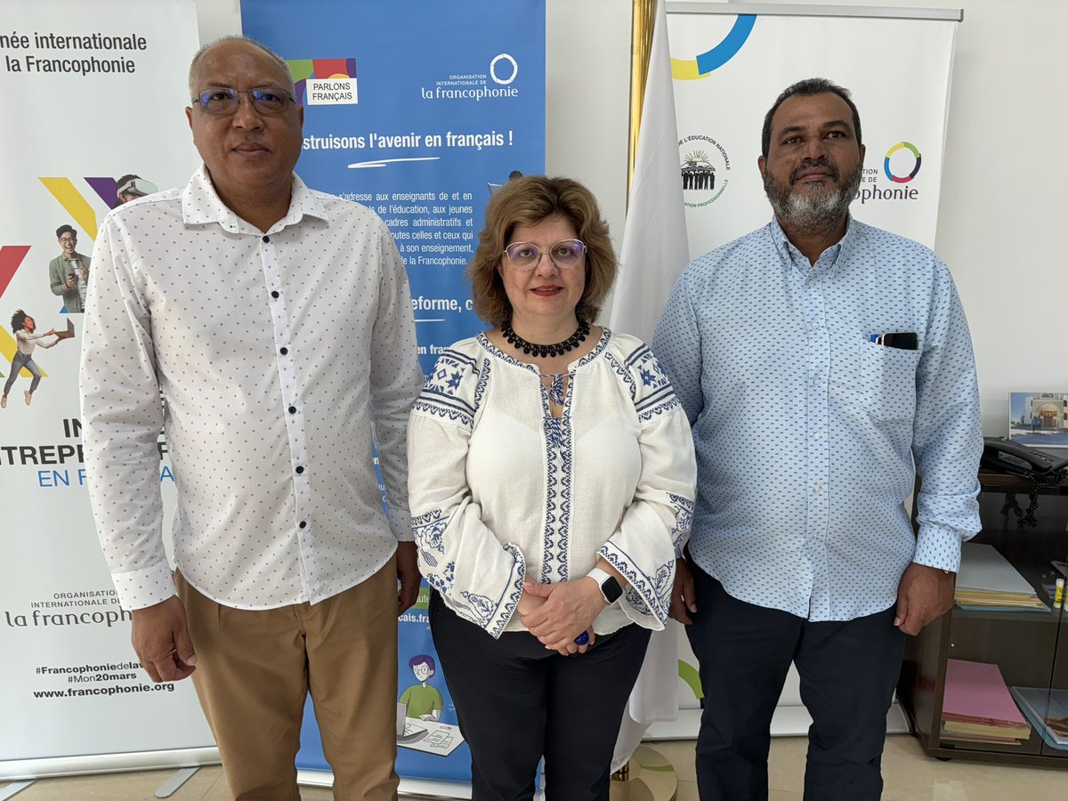 Merci pour la visite et les échanges riches avec les délégués du ministère de l’Éducation des Seychelles Cyril Pillay, Directeur général pour le programme scolaire et Arnold Chang-Pen-Tive, Directeur général de la Division de l’évaluation. 
<a href="/OIFrancophonie/">La Francophonie</a>