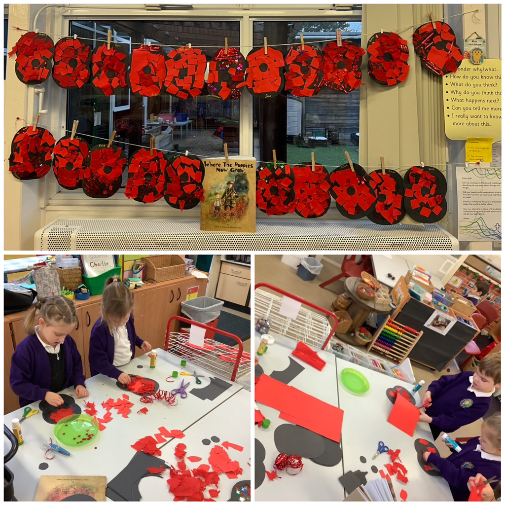 CranfordParkCE's tweet photo. #YearR watched a โPoppiesโ animation and read a story called 'Where the Poppies Now Grow', about best friends who join the army to fight for their country. They then used different materials to make their own poppies to help remember those who fought in the war.
#rememberanceday https://t.co/x3mJPCiOyd