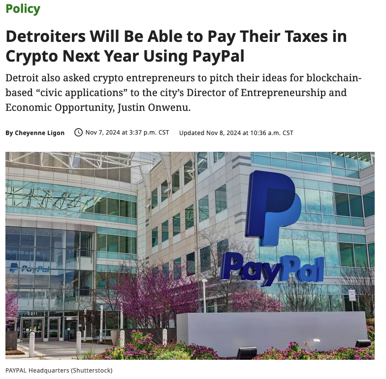 0xshadow06's tweet photo. Pay your taxes in crypto??? Via Paypal???

The world is changing fast... https://t.co/hvfB0rLzUQ