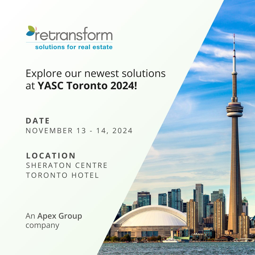 We are attending 𝗬𝗔𝗦𝗖 𝗧𝗼𝗿𝗼𝗻𝘁𝗼 𝟮𝟬𝟮𝟰 on November 13 - 14, 2024! 

Schedule a meeting with us: okt.to/fadlbq

Visit us at 𝗧𝗮𝗯𝗹𝗲 #𝟳 and connect with Bhavin Shah and Kanchan Baria.

#YASC2024 #YASCToronto #PropTech #Retransform #YardiPartner
