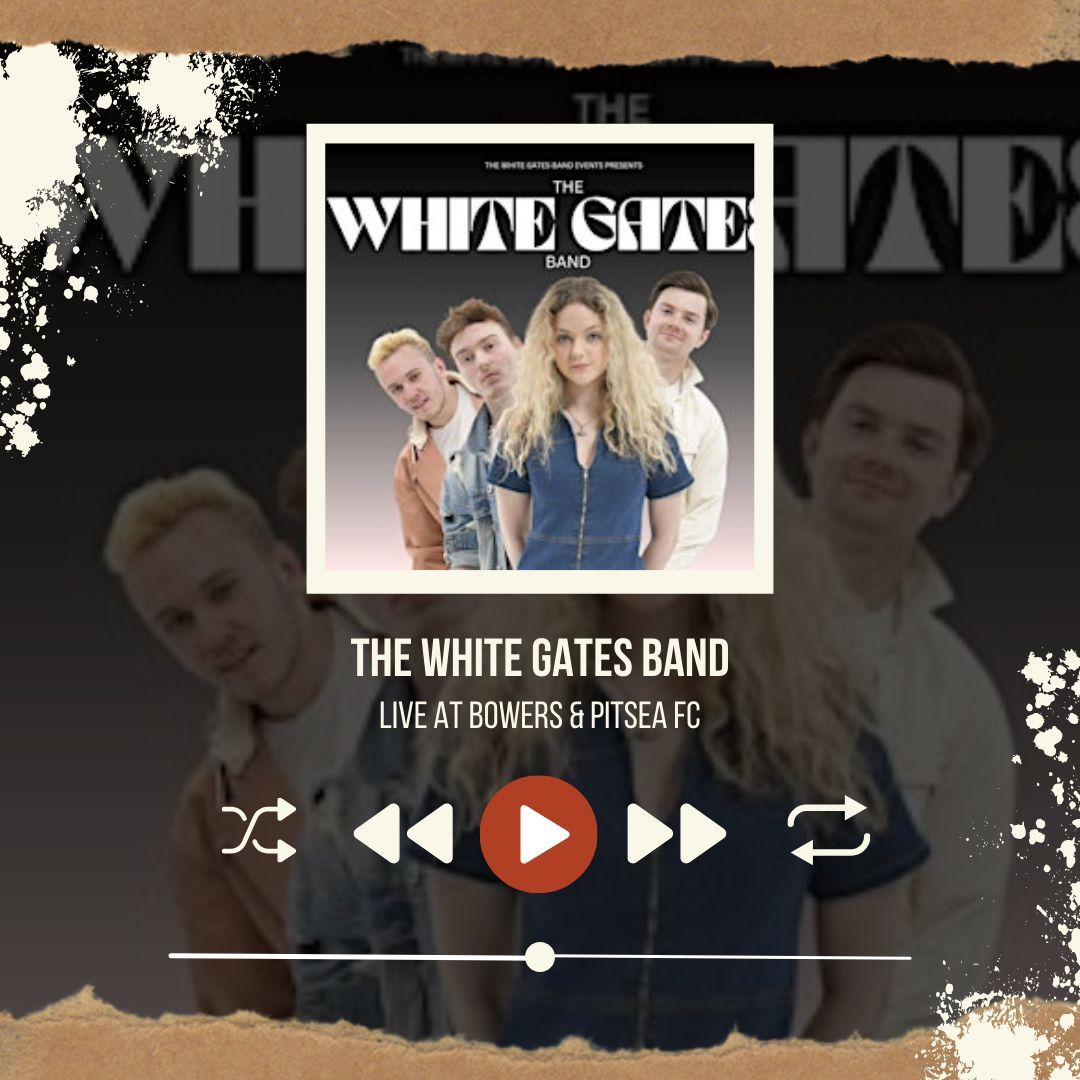 🎫 We are pleased to be welcoming The White Gates to The Len Salmon Stadium on Friday 22nd November

The White Gates are an Essex based band who provide a high energy show featuring Original Rock and Pop Music

Tickets cost £10 and for more information, please DM us!

#LiveBand