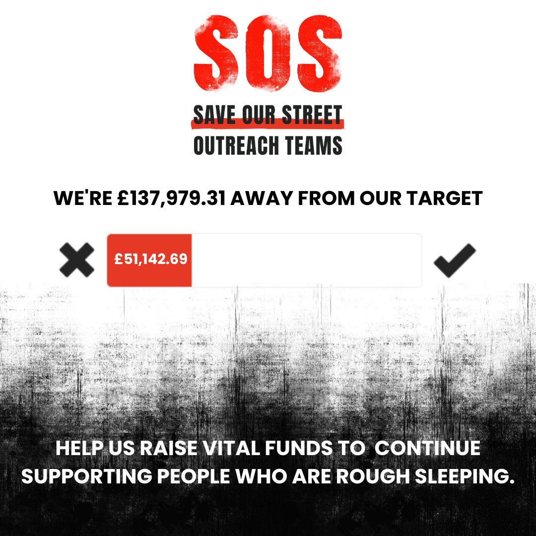 🆘 We have 66 days before our appeal ends!  🆘

Thank you to everyone who has donated so far - we couldn't do this without you. 
If you can afford to donate and help fund the deficit in our Street Outreach Teams, please click here: ow.ly/Xef050U3hLC