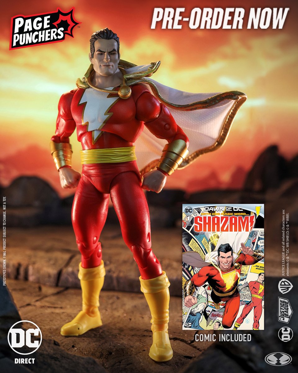 mcfarlanetoys's tweet photo. Shazam!™ (Dawn of DC™) is available for pre-order NOW at select retailers!
➡️ https://t.co/JZjcaSqTXo

7" scale Page Punchers figure includes an English-only reprint comic.

#McFarlaneToys #PagePunchers #Shazam #DawnofDC #DCComics #DCDirect https://t.co/m783787PzI