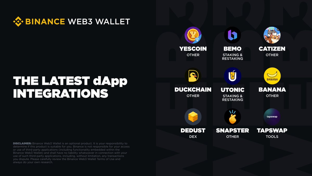 Explore the #TON Ecosystem, now available on #BinanceWeb3Wallet!

Head to the TON Ecosystem in the Discover section to access them in #BinanceWeb3Wallet.

Check them out ⤵️
binance.com/en/web3wallet?…