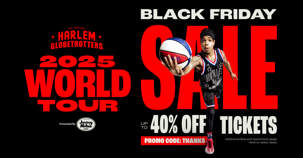 Black Friday deals start NOW! Up to 40% off tickets for the Harlem Globetrotters when they come to Idaho Falls on Saturday, Feb. 8! Don't miss the return of the world-famous event that is fun for the whole fam!
Use code: THANKS
 bit.ly/3Cf6ve2