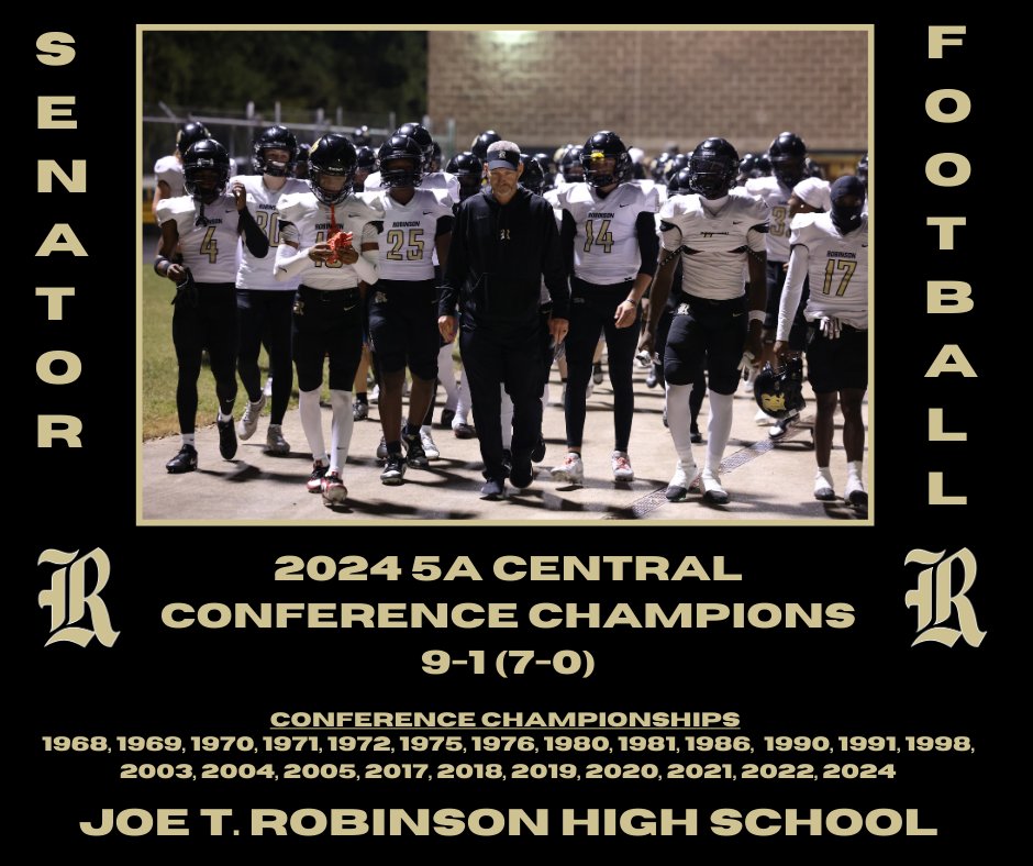 The 5A Central Conference Championship has been WON,  but the Senators are NOT DONE!
Their first round playoff opponent will be announced this weekend. Stay tuned!
#SenatorPRIDE