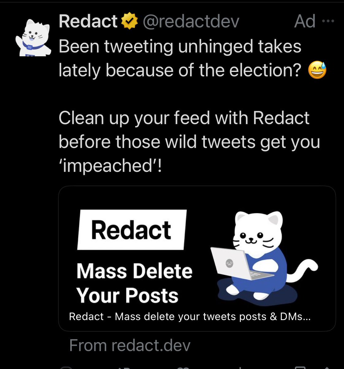 Roses are red
Violets are blue
The internet is forever
People have screenshots too 

🤣🤣🤣

It doesn’t purge those, especially any that have been forwarded to your schools or employers. Next time, think before you post.