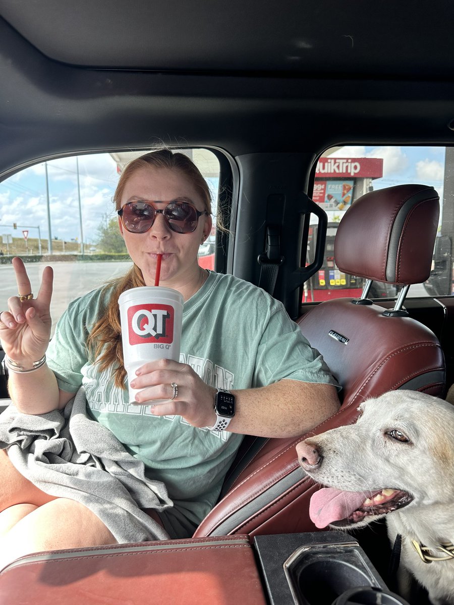 texags2019's tweet photo. Made my wife hold it for almost an hour just so we could stop at QuikTrip. Leaving a happy customer nonetheless @JoshPateCFB @QuikTrip https://t.co/O46JVEZYoI