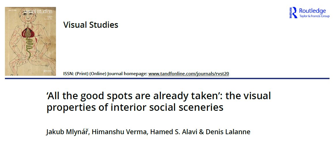 Our study published in the latest issue of Visual Studies, done in 2017 in <a href="/bluefactory_fr/">blueFACTORY Fribourg</a> illuminates the ubiquitous social phenomenon of “holding a place” by examining how people in co-working spaces use markers of presence to visually signal occupancy.

tandfonline.com/doi/full/10.10…