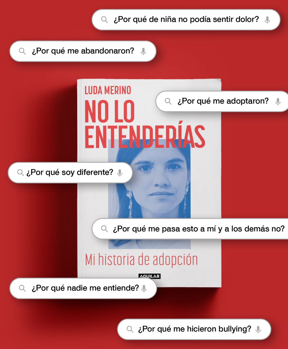 Aguilar Libros (@aguilarlibros) on Twitter photo Hoy se conmemora el #DíaDeLaAdopción y, para tomar conciencia de los trastornos asociados al abandono, os invitamos a descubrir la historia de <a href="/LudaMerino/">🔻Luda Merino🔻</a>. En «No lo entenderías» cuenta cómo de niña no sentía dolor o prefería dormir en el suelo. ❤️🩹 bit.ly/483lbc7 Hoy se conmemora el #DíaDeLaAdopción y, para tomar conciencia de los trastornos asociados al abandono, os invitamos a descubrir la historia de <a href="/LudaMerino/">🔻Luda Merino🔻</a>. En «No lo entenderías» cuenta cómo de niña no sentía dolor o prefería dormir en el suelo. ❤️🩹 bit.ly/483lbc7