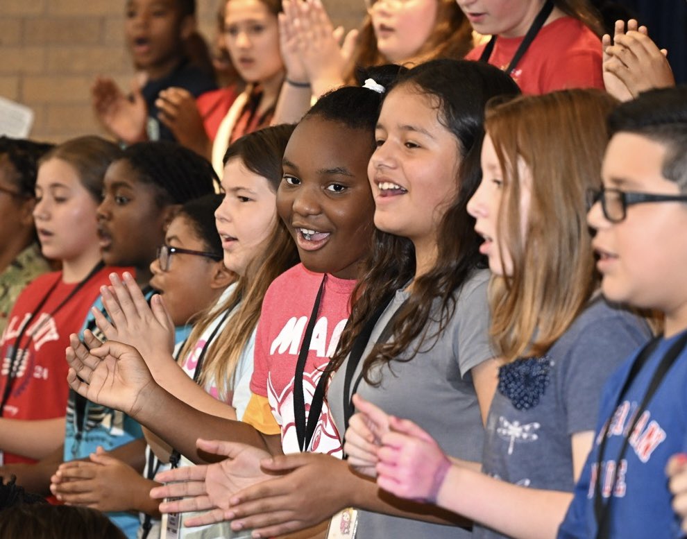 CyFairJoel's tweet photo. The event concluded with a program featuring speaker &amp; former #CFISDBoard member Tom Jackson, as well as choir performances and the playing of “Taps.” #CFISDvets https://t.co/3cK0SHT5lO